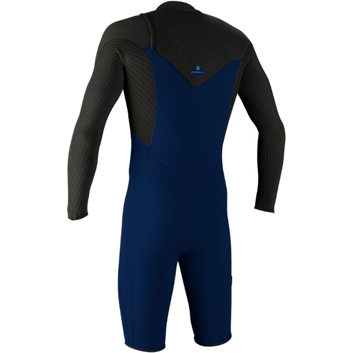 2024 O'Neill Mens Hyperfreak 2mm Chest Zip Long Sleeve Shorty Wetsuit 5496 - Navy / Raven